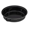 Oval enameled hull in black color 38cm.