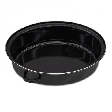 Oval enameled hull in black color 38cm.