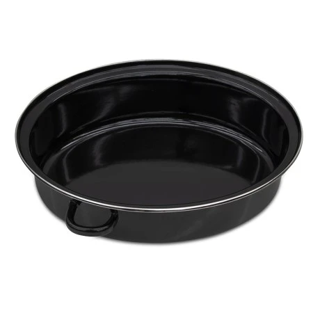 Oval enameled hull in black color 38cm.