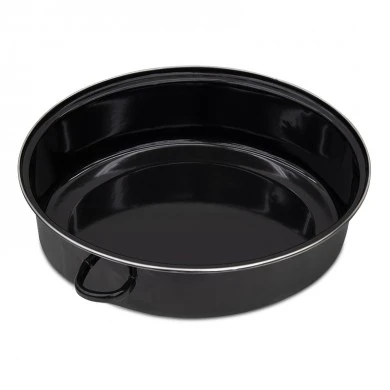 Oval enameled hull in black color 42cm.