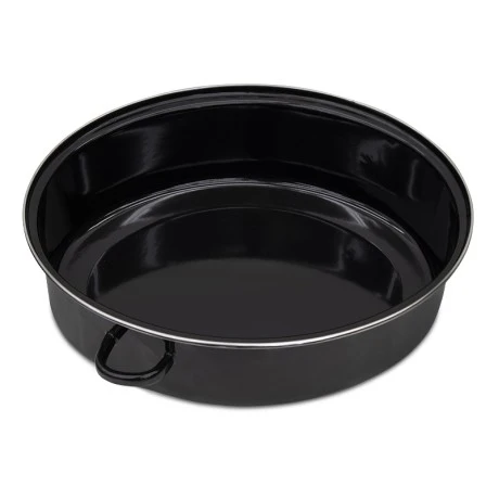 Oval enameled hull in black color 42cm.