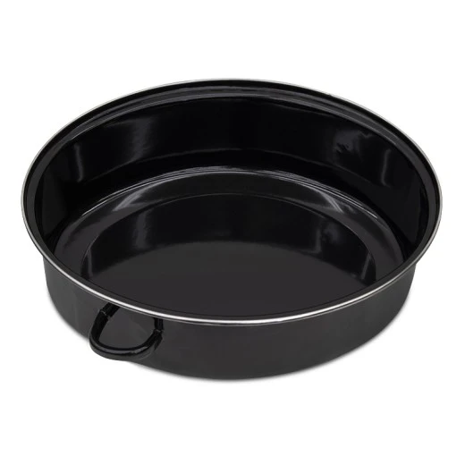 Oval enameled hull in black color 42cm.