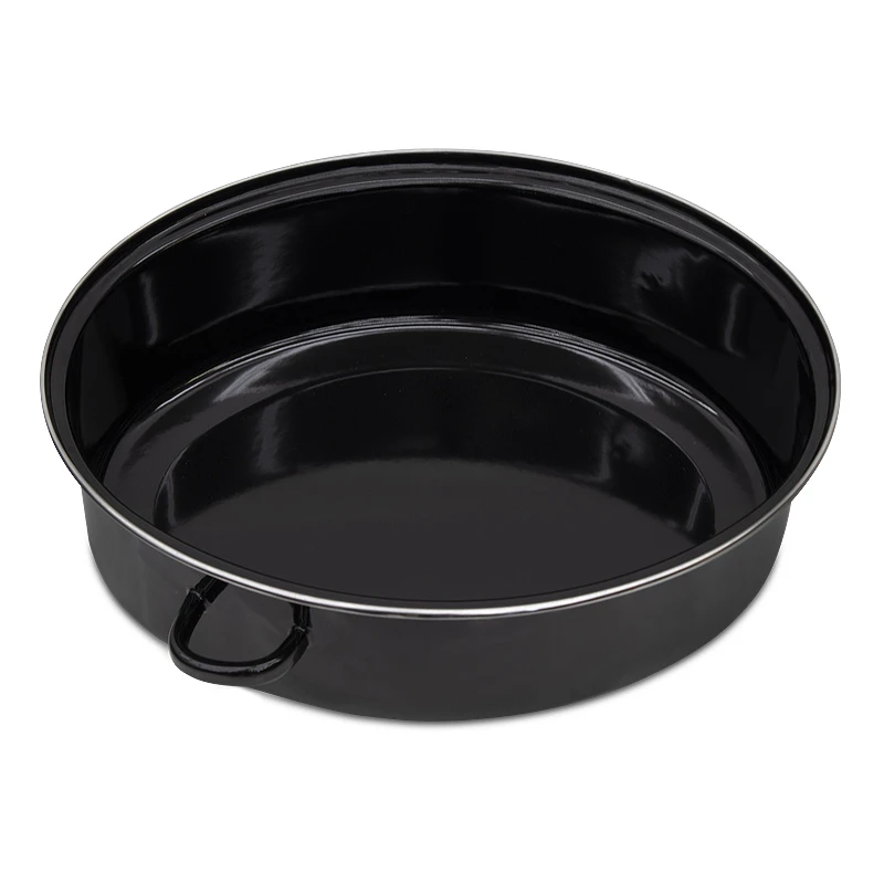 Oval enameled hull in black color 42cm.