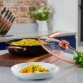 Frying pan with non-stick lid made of aluminum bronzed No26