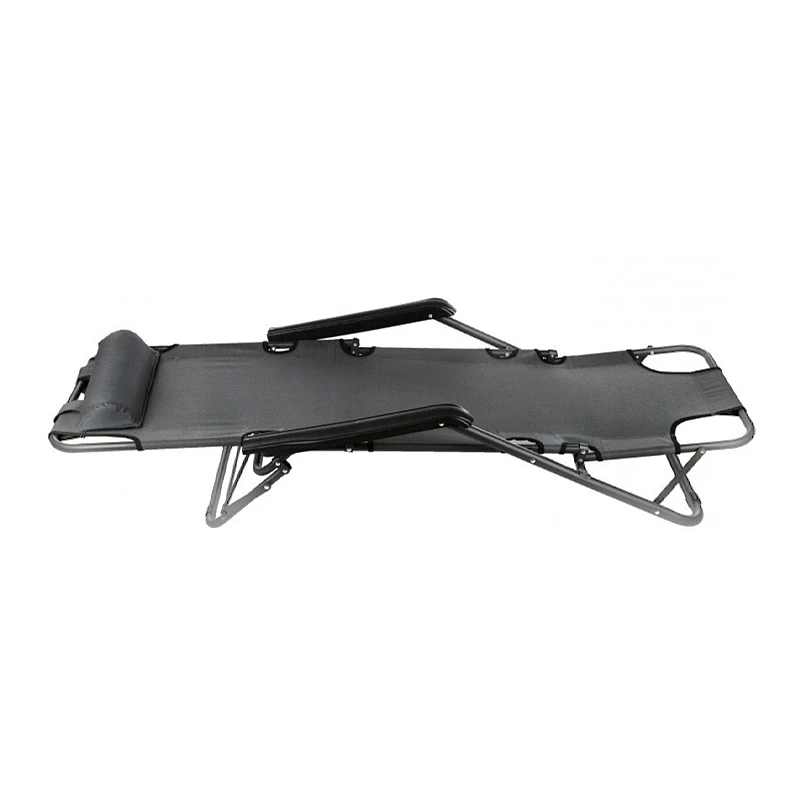 2-seater metal chair-lounger with textline in anthracite 168x60x79cm