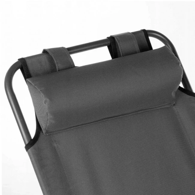 2-seater metal chair-lounger with textline in anthracite 168x60x79cm