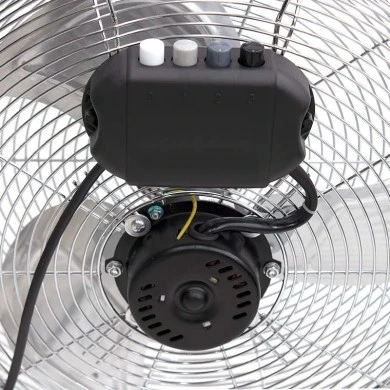 Floor fan 18'' 46cm 90W metallic in silver color 55x24x56cm.