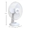 Desk fan 16'' 40cm 50W in white color 45x27x57cm.