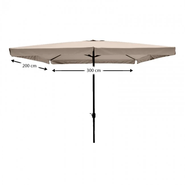 Ομπρέλα κήπου μεταλλική με μανιβέλα και σπαστό μηχανισμό σε μπέζ χρώμα 2x3cm