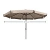 Metal garden umbrella with crank and folding mechanism in beige color ø3m