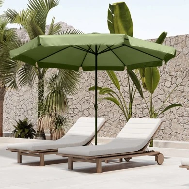 Ομπρέλα κήπου μεταλλική με μανιβέλα και σπαστό μηχανισμό σε πράσινο χρώμα Ø3m