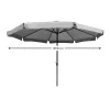 Ομπρέλα κήπου μεταλλική με μανιβέλα και σπαστό μηχανισμό σε γκρί χρώμα Ø3m
