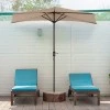 Half garden umbrella with metal frame and crank in sand color 2.70m.