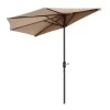 Half garden umbrella with metal frame and crank in sand color 2.70m.