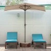 Half garden umbrella with metal frame and crank in sand color 3m.