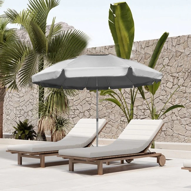Aluminum beach umbrella with sun protection 2.20m.