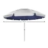 Aluminum beach umbrella with sun protection 2.20m.