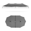 Double garden umbrella with metal frame and crank in grey color 4.60x2.70m.