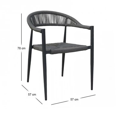 VALERIA GREY/GREY ΠΟΛ/ΝΑ ΑΛΟΥΜΙΝΙΟΥ 57Χ57Χ78εκ.