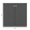 Low cabinet  professional Denith pakoworld dark grey-walnut 80x40x80cm