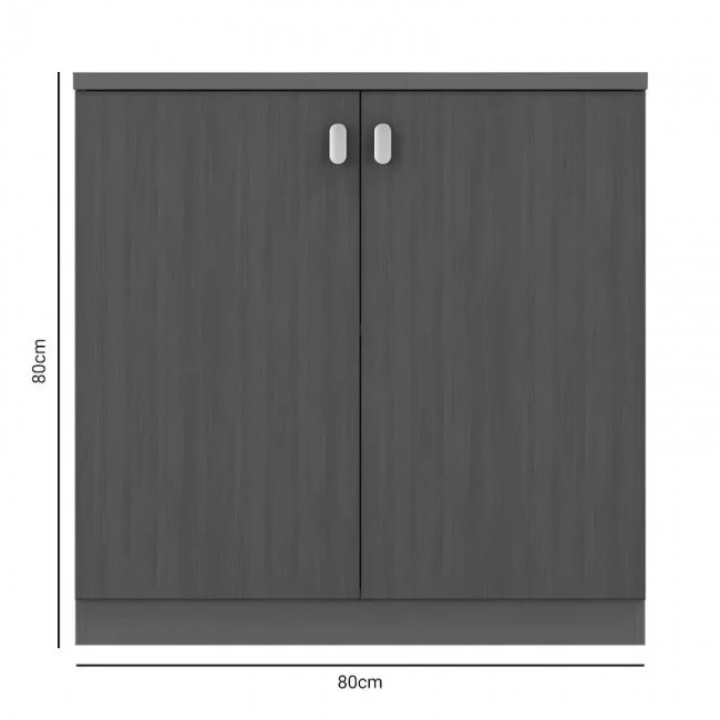 Low cabinet  professional Denith pakoworld dark grey-walnut 80x40x80cm