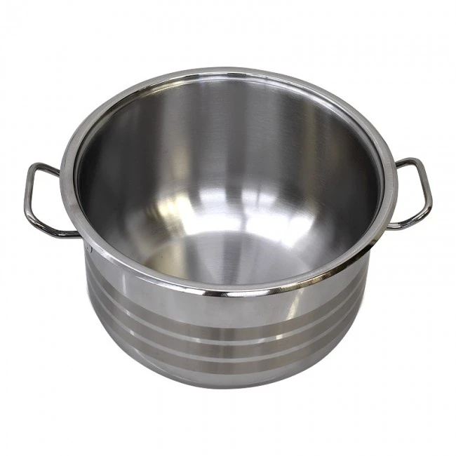 Gastro Homeplus deep steel kettle - pot in silver color 50cm.