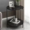 Coffee table Rhythm MDF color black marble-black D48x60cm
