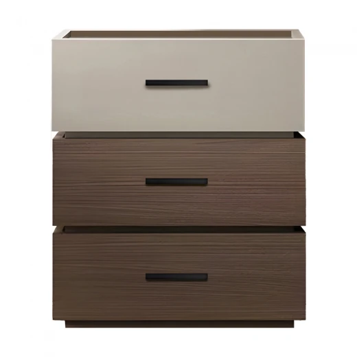 Κομοδίνο Sonlen pakoworld mdf σε καρυδί-μπεζ απόχρωση 60x40x66εκ