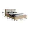 Double bed Akvare pakoworld mdf in natural color 150x200cm