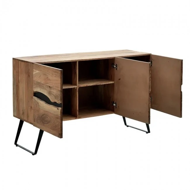 Cabinet Imena pakoworld solid wood 4cm walnut-black 148x43.5x86cm
