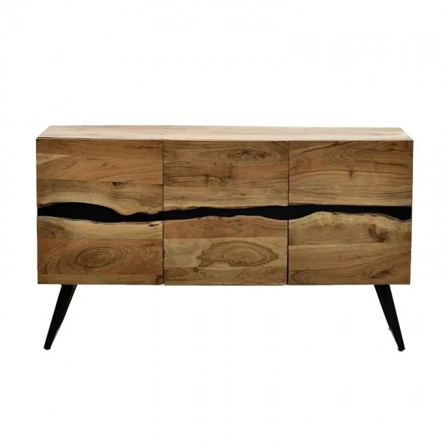Cabinet Imena pakoworld solid wood 4cm walnut-black 148x43.5x86cm