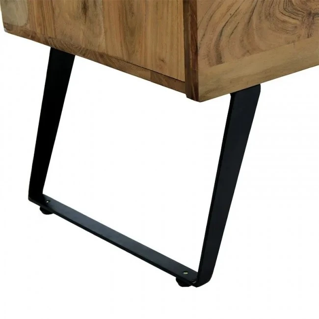 Cabinet Imena pakoworld solid wood 4cm walnut-black 148x43.5x86cm