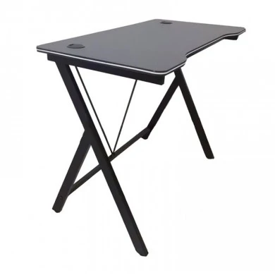 ΓΡΑΦΕΙΟ 100X50X75εκ.ΜΑΥΡΟ MDF/ΜΑΥΡΟ ΜΕΤΑΛΛΙΚΟ