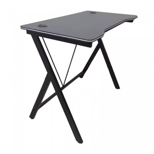 ΓΡΑΦΕΙΟ 100X50X75εκ.ΜΑΥΡΟ MDF/ΜΑΥΡΟ ΜΕΤΑΛΛΙΚΟ