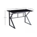 ΓΡΑΦΕΙΟ 120X60X75εκ.ΜΑΥΡΟ MDF/ΜΑΥΡΟ ΜΕΤΑΛΛΙΚΟ