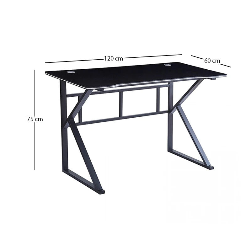 ΓΡΑΦΕΙΟ 120X60X75εκ.ΜΑΥΡΟ MDF/ΜΑΥΡΟ ΜΕΤΑΛΛΙΚΟ