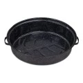 Oval enameled hull in black color 38cm.