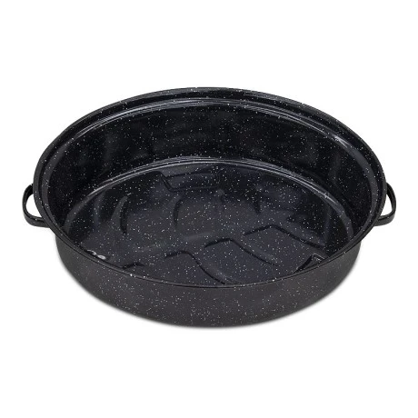 Oval enameled hull in black color 38cm.