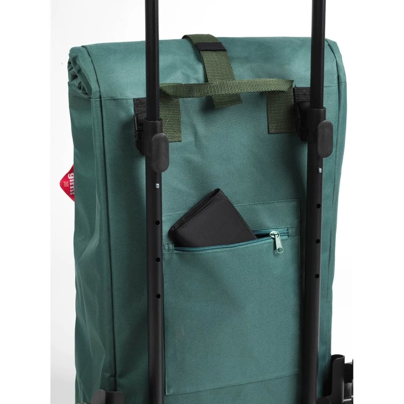 KOOL GIMI polyester 60 liters market trolley in green color 38x45x103cm.