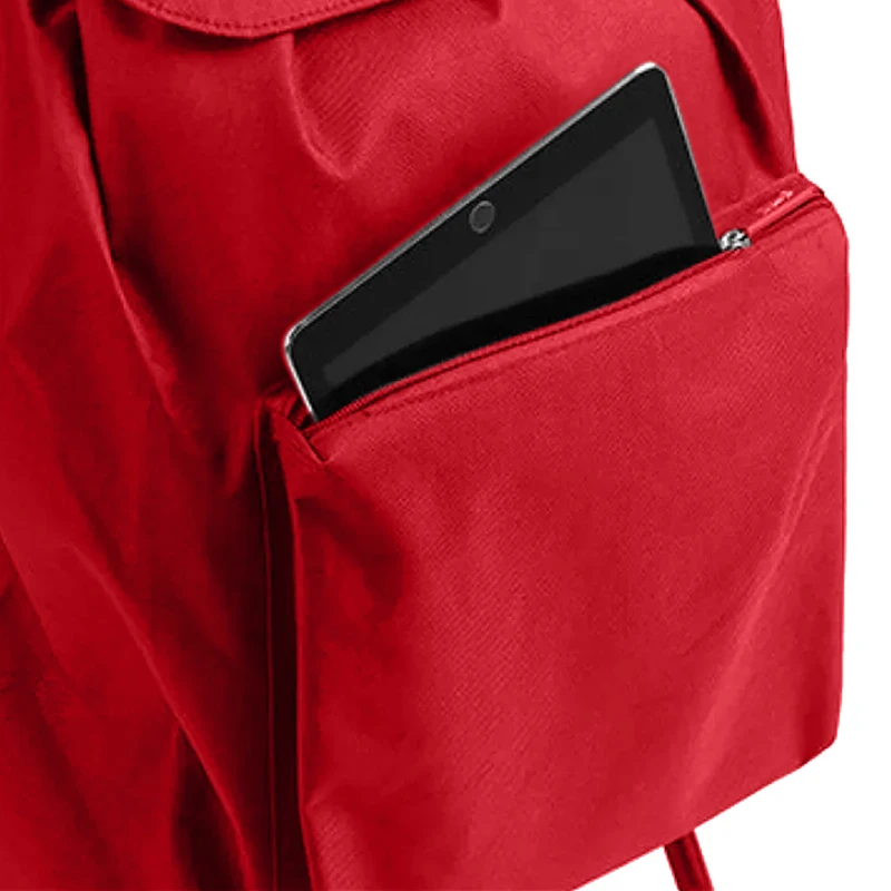 ARGO GIMI polyester foldable shopping trolley in red color 45Lt. 30x36x94cm.