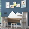Office set for children 3pcs Bubble pakoworld walnut-white180x45x93.5cm