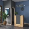 Γραφείο reception Zowel pakoworld με led μελαμίνης φυσικό-ανθρακί 90x40x110εκ