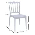 Καρέκλα πολυπροπυλενίου σε silver γκρι χρώμα 45x55x92 εκ. NAPOLEON SIESTA