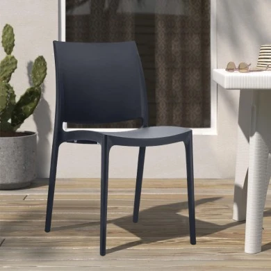 Καρέκλα πολυπροπυλενίου σε μαύρο χρώμα 44x50x81 εκ. MAYA SIESTA