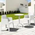 ΟΚΤΑΠΟΥΣ Φ60Χ75εκ.WHITE ΤΡΑΠΕΖΙ ΠΟΛ/ΝΙΟΥ - 20.0163