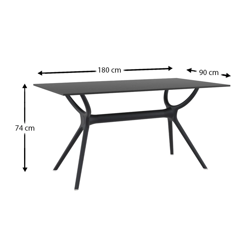 ΑΙΡ ΤΡΑΠΕΖΙ 180Χ90εκ. BLACK LAMINATE 12mm - 20.0186