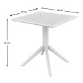 ΣΚΑΙ ΤΡΑΠΕΖΙ 80X80X74εκ. WHITE ΠΟΛ/ΝΙΟΥ - 20.0244