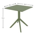 ΣΚΑΙ ΤΡΑΠΕΖΙ 80X80X74εκ. OLIVE GREEN ΠΟΛ/ΝΙΟΥ - 20.0248