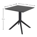 ΣΚΑΙ ΤΡΑΠΕΖΙ 70X70X74εκ. BLACK ΠΟΛ/ΝΙΟΥ - 20.0249