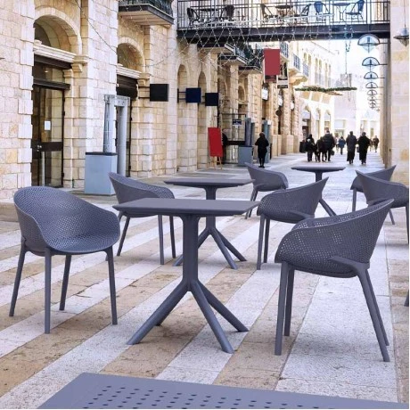 ΣΚΑΙ ΤΡΑΠΕΖΙ 70X70X74εκ. DARK GREY ΠΟΛ/ΝΙΟΥ - 20.0250